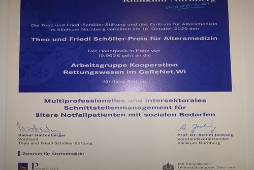 Theo und Friedl Schöller-Preis Urkunde