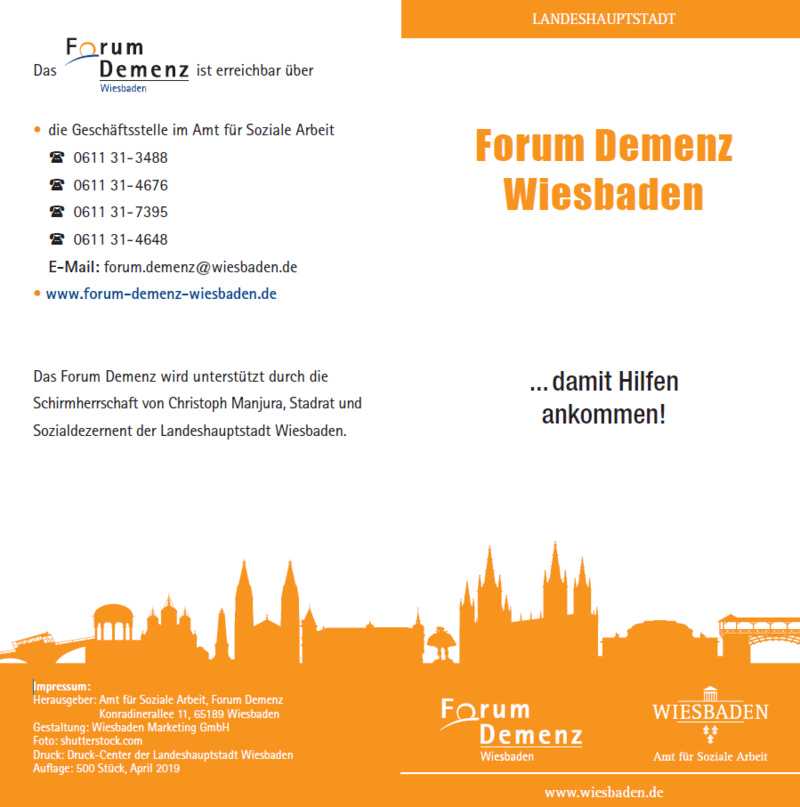Forum Demenz - Flyer Wiesbaden ... damit Hilfen ankommen!