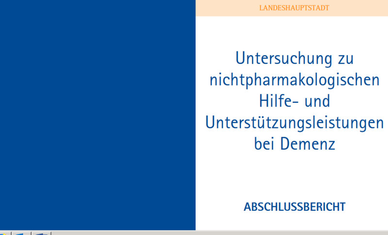 Abschlussbericht "Nichtpharmakologische Unterstützungsleistungen bei Demenz"