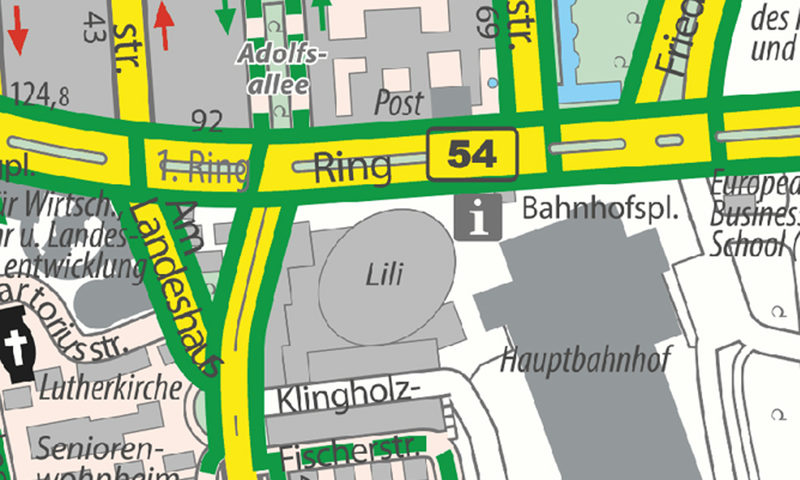 Auszug Stadtplan mit der Klingholzstraße.