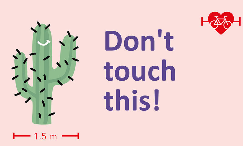 Plakat mit Kaktus und Slogan "Don't touch this!"