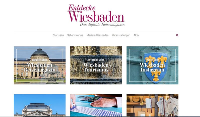Digital travel magazine "Entdecke Wiesbaden".