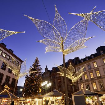 Weihnachtliches Wiesbaden - Sternschnuppenmarkt mit LED-Lilien